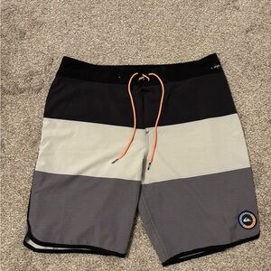 Men's Black and Gray Swim Shorts